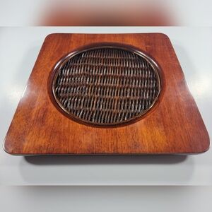 Lenox Riverwood Teak Square Plate Charger Decorative Rustic Cabin Replacement